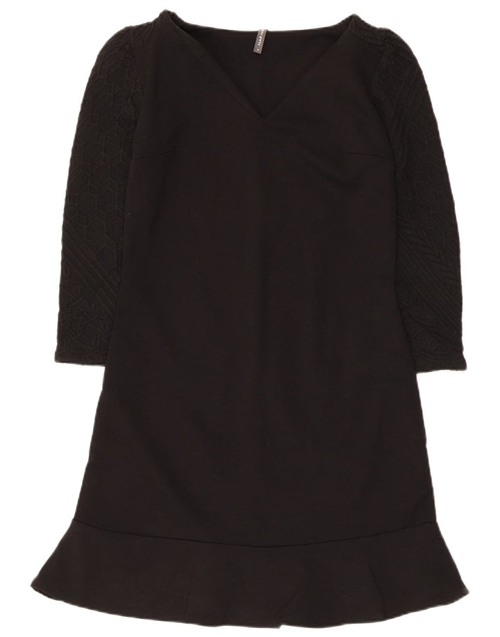 Naf Naf ženska osnovna haljina 3/4 rukava UK 8 Mala crna viskoza