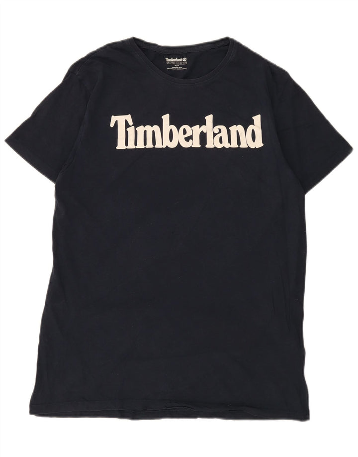 Timberland muška majica s grafičkim motivima Srednje tamnoplavi pamuk