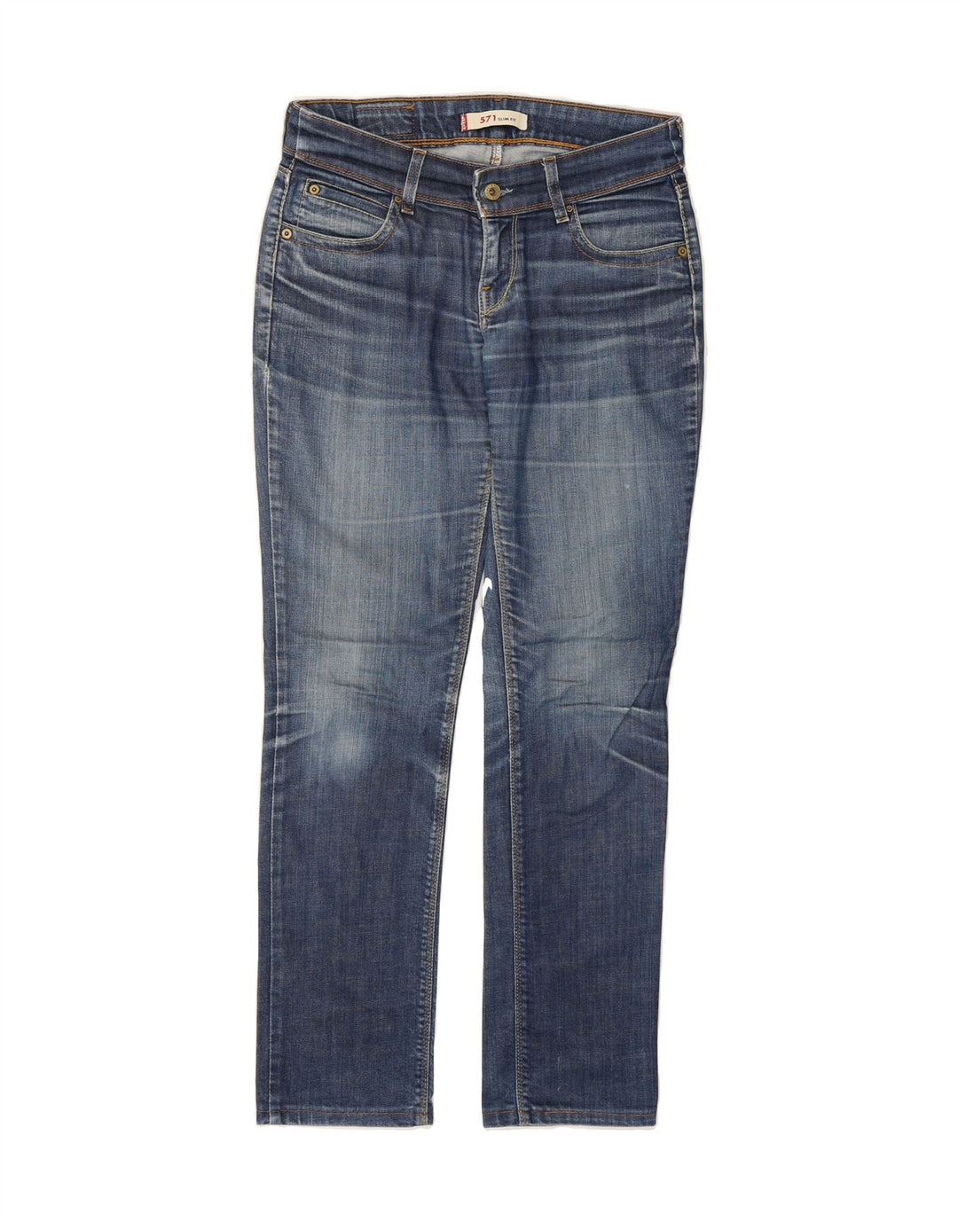 LEVI'S Womens 571 Slim Jeans W30 L29 Blue Cotton Vintage Levi's and Second-Hand Levi's from Messina Hembry 