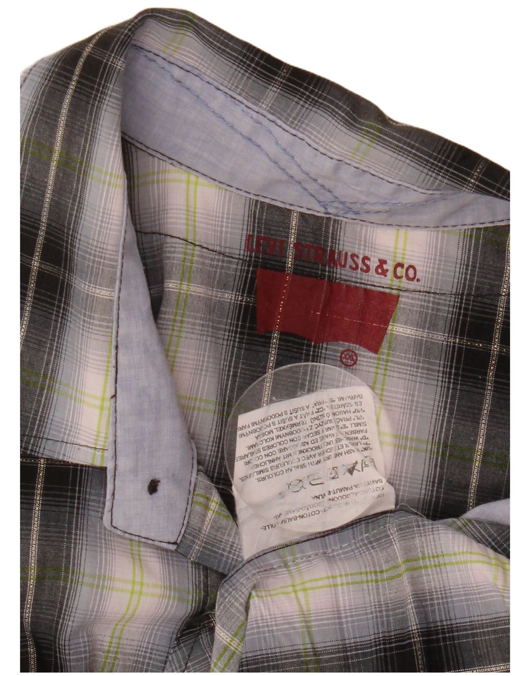 LEVI'S muška košulja kratkih rukava 2XL crni karirani pamuk