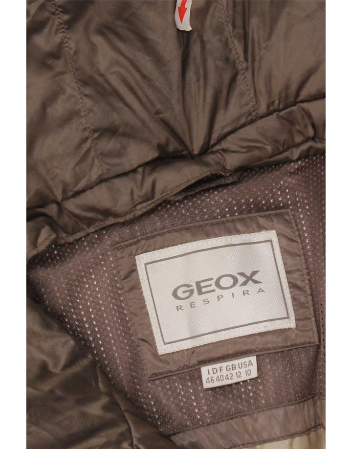 Geox ženska Respira podstavljena jakna s kapuljačom UK 12 srednje sivi poliester