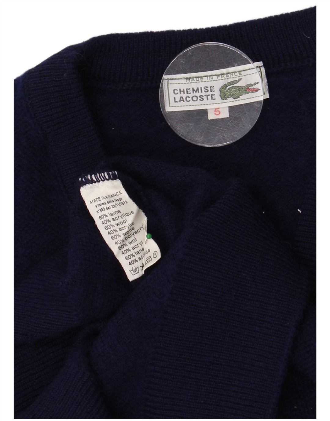 LACOSTE Muški prsluk bez rukava, velika tamnoplava vunena veličina 5