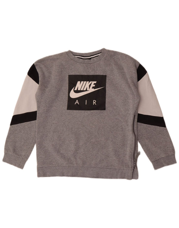Nike Boys Graphic Sweatshirt Džemper 13-14 Years XL Sivi Colourblock Pamuk