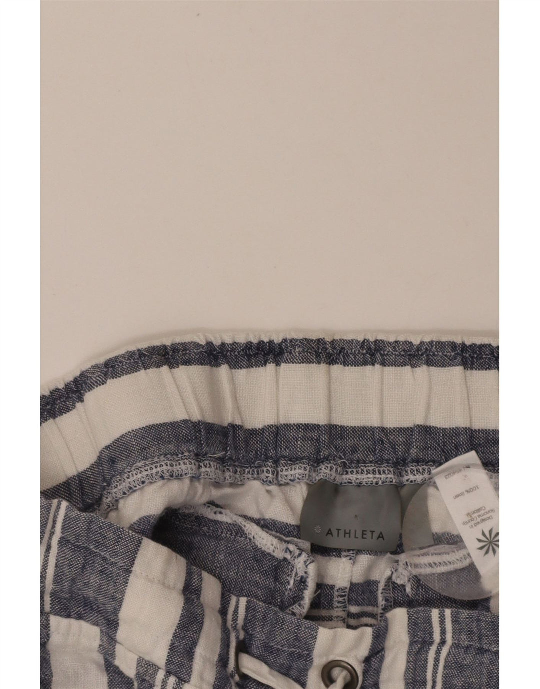 ATHLETA Womens Casual Shorts W30 Medium Blue Striped Linen