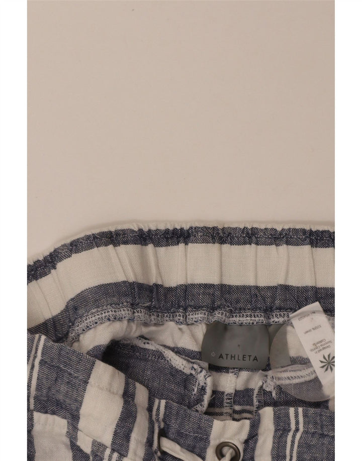 ATHLETA Womens Casual Shorts W30 Medium Blue Striped Linen