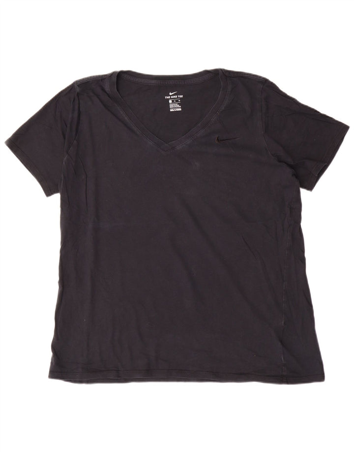 Nike ženska majica atletskog kroja UK 18 XL crni pamuk