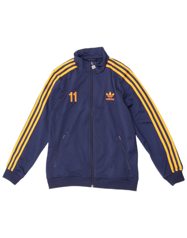 Gornja jakna od trenirke Adidas za dječake 10-11 godina srednje tamnoplava