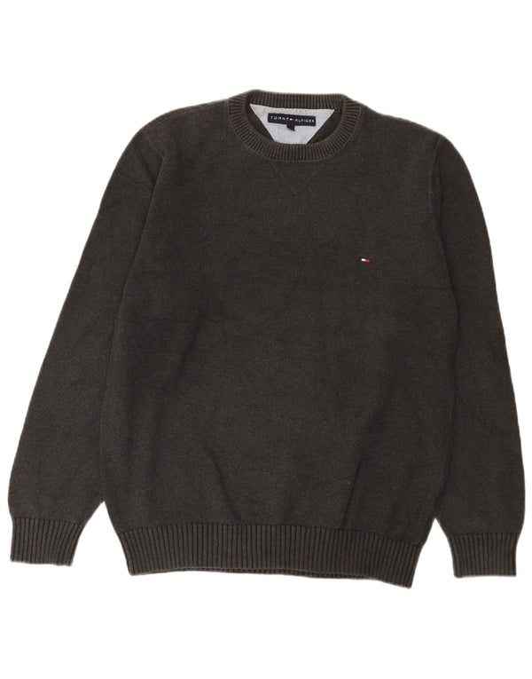 Tommy Hilfiger muški džemper s okruglim izrezom, srednje sivi pamuk