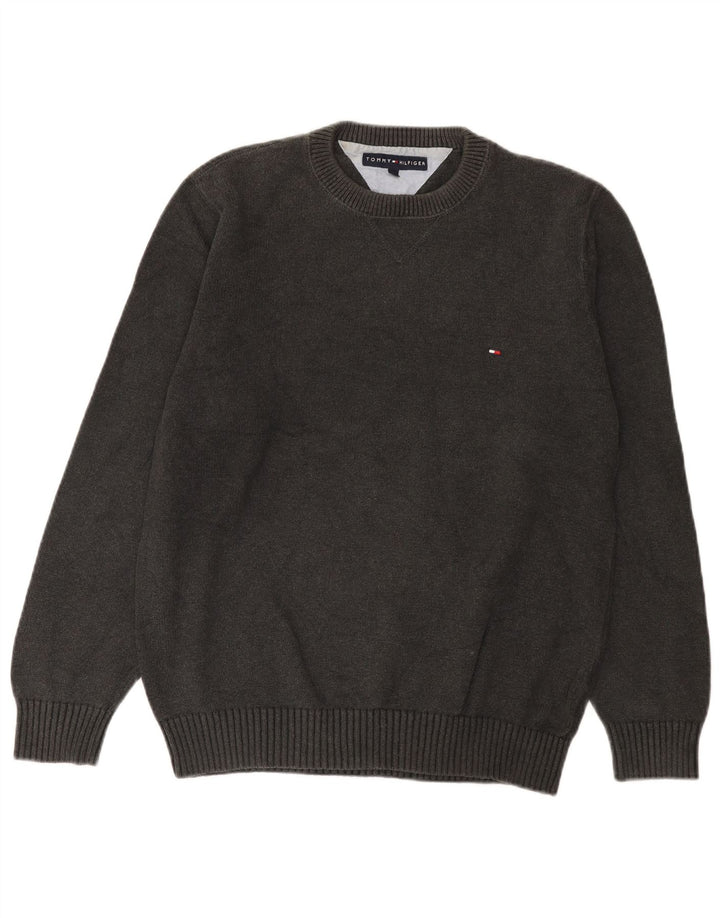 Tommy Hilfiger muški džemper s okruglim izrezom, srednje sivi pamuk