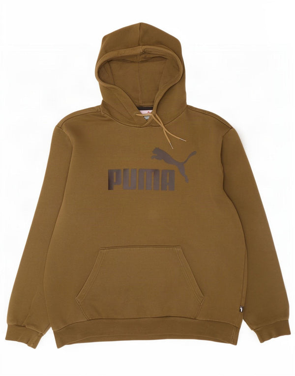 Puma muška majica s kapuljačom, veliki kaki pamuk