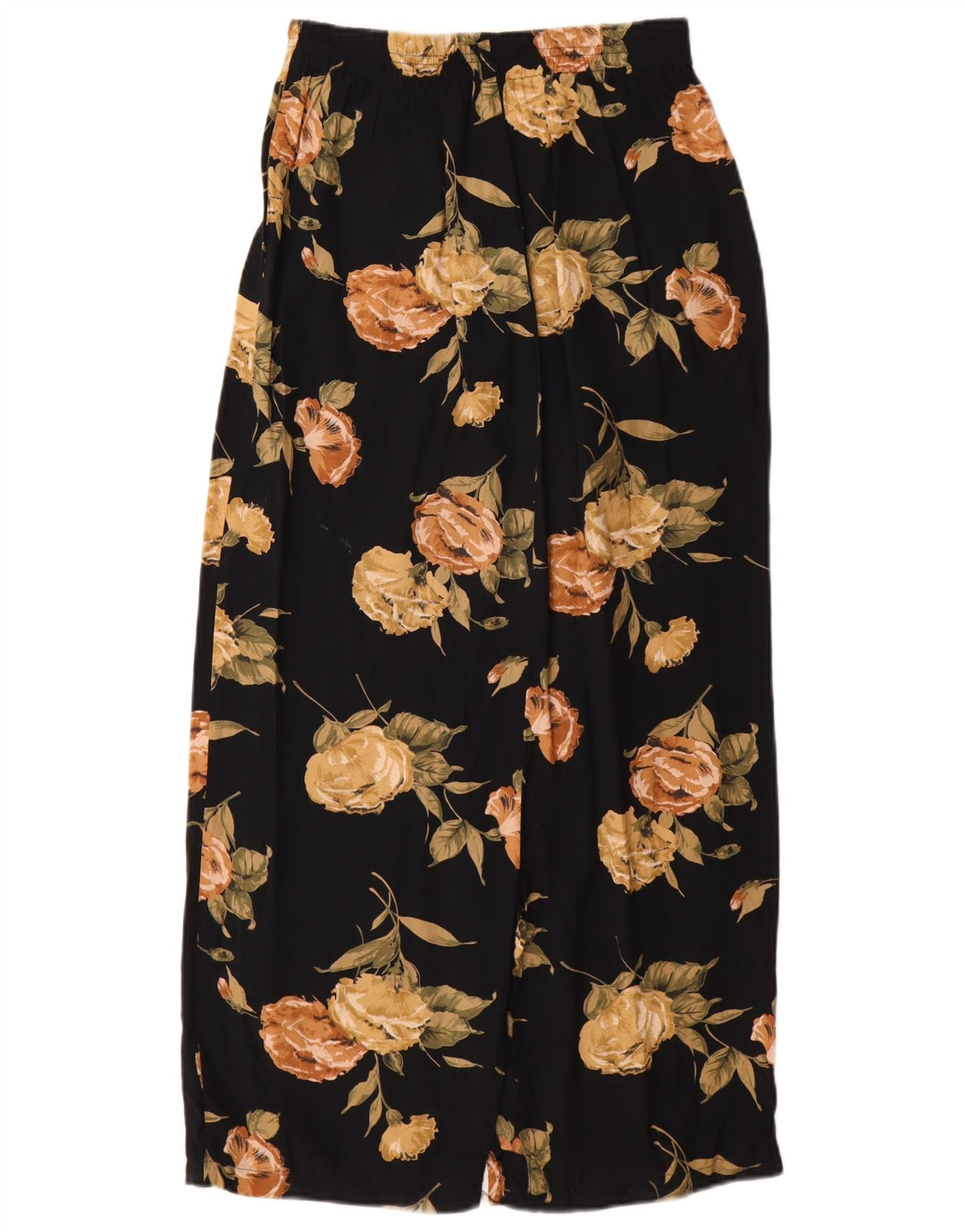 STEFANEL Womens High Waist Maxi Skirt Medium W28  Black Floral Rayon