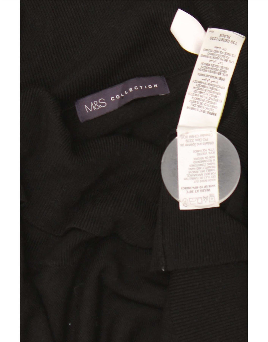 Marks & Spencer ženski pulover s rol izrezom UK 12 Srednja crna viskoza