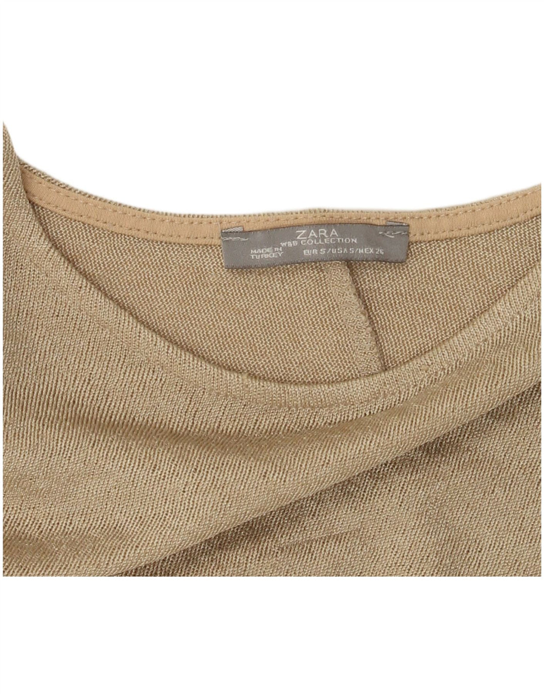 Zara ženski gornji dio s 3/4 rukavima UK 10 Small Beige Colourblock