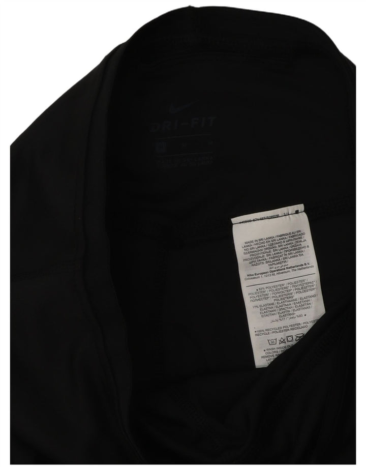 NIKE Ženske Dri Fit grafičke tajice UK 12 Srednje crni poliester