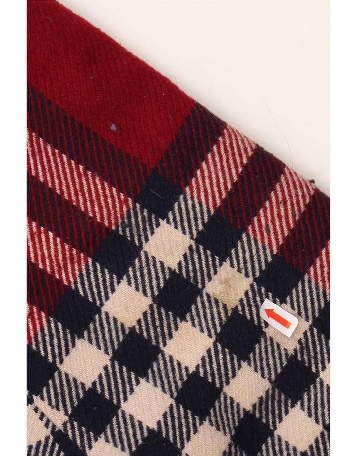 BENETTON ženski kaput s kapuljačom UK 18 XL, crvena karirana vuna