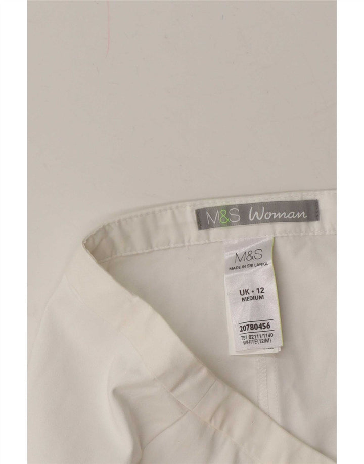 Marks & Spencer ženske kapri hlače UK 12 srednje W30 L21 bijeli pamuk