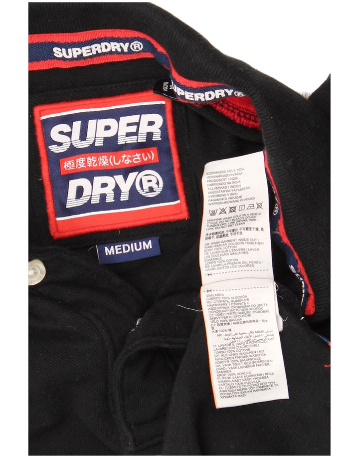 SUPERDRY muška grafička polo majica srednje crne boje, pamuk