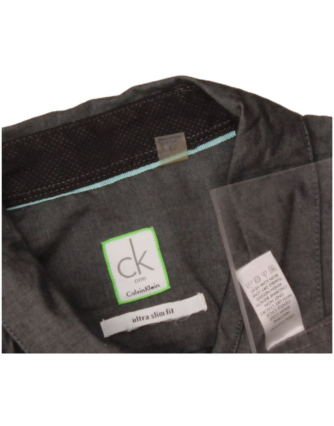 CALVIN KLEIN Muška uska košulja kratkih rukava, veliki sivi pamuk