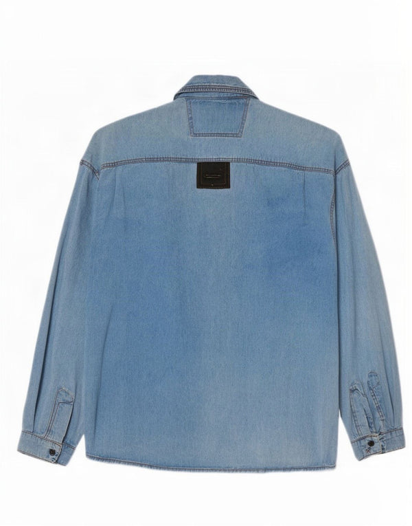 Vintage Mens Denim Shirt Large Blue Colourblock