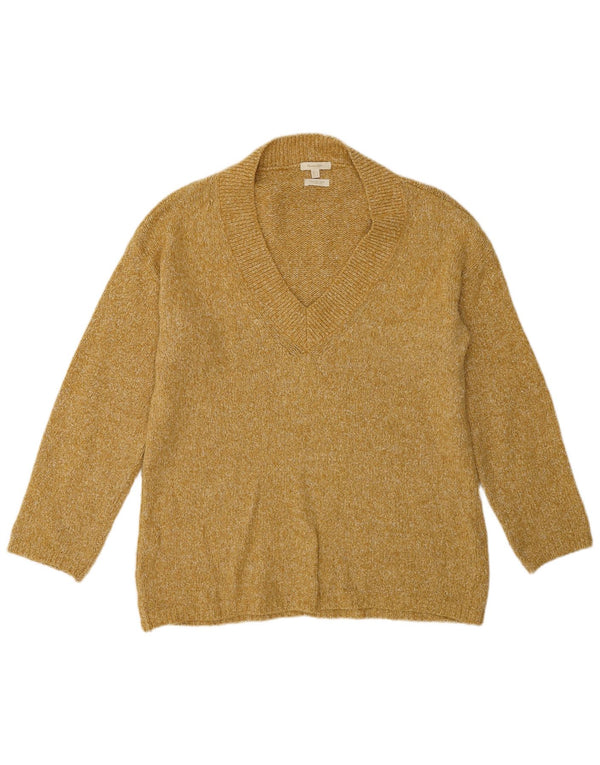 Ženski džemper s V-izrezom Massimo Dutti UK 10 Small Yellow Flected