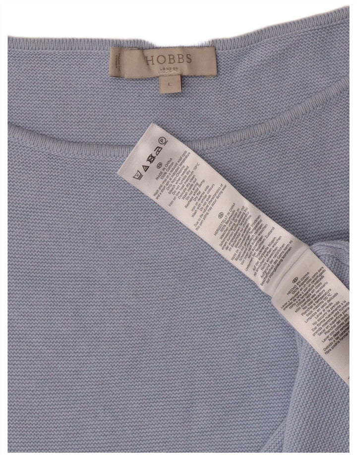 Hobbs ženski džemper s veznim izrezom UK 16 Veliki plavi pamučni klasični
