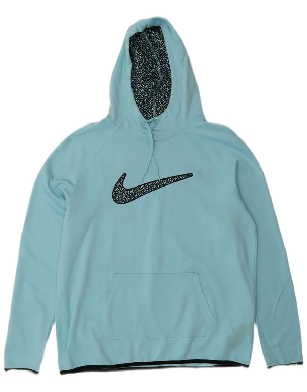 Nike Ženska Therma-Fit Graphic majica s kapuljačom UK 16 Large Blue Polyester