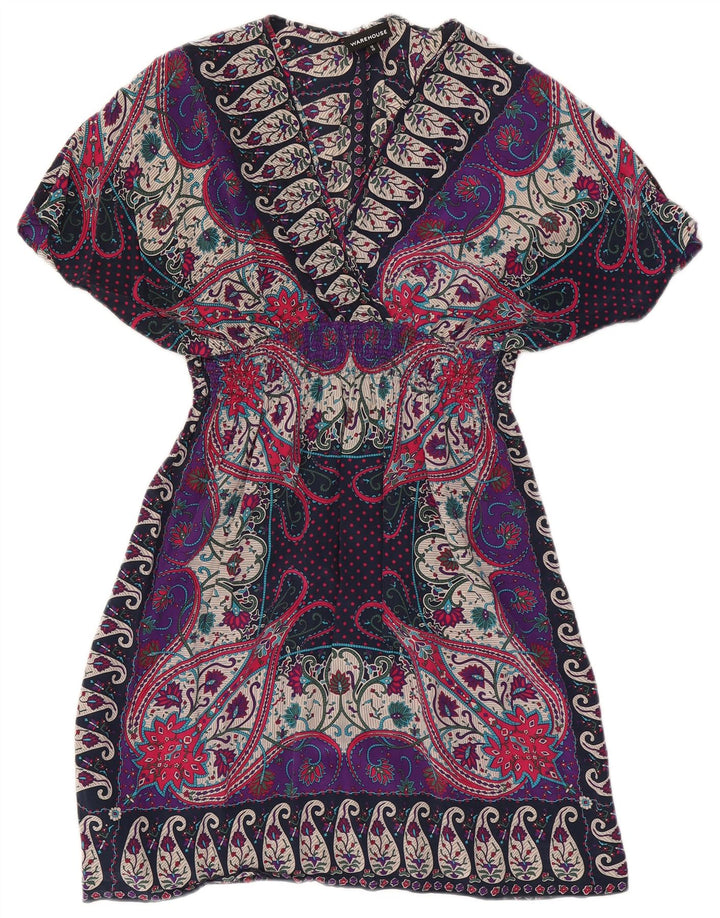 Ženska kaftan haljina Warehouse UK 12 Srednje raznobojna svila s paisley motivima