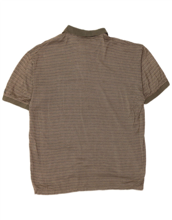 IZOD muška polo majica srednje veličine, kaki pamuk na pruge