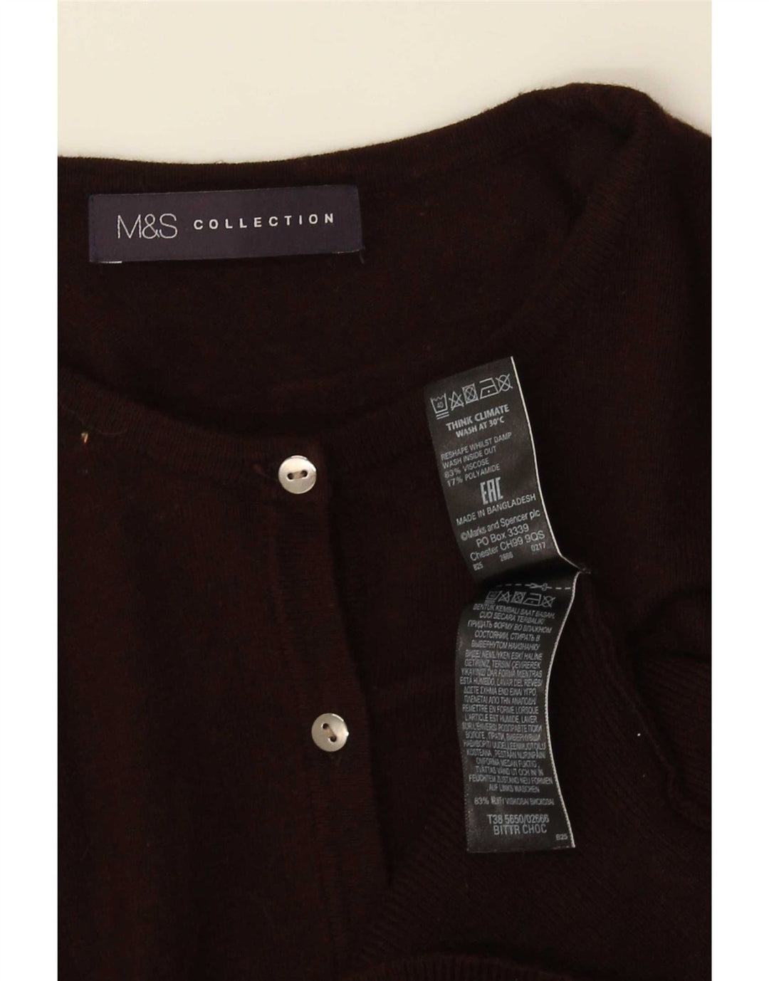 Marks & Spencer ženski kardigan pulover UK 10 Mala smeđa viskoza