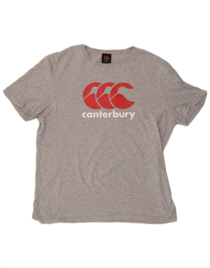 CANTERBURY Muška majica kratkih rukava s grafičkim motivima 2XL, sivi flekasti pamuk