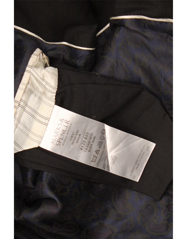 Marks & Spencer muška jakna sa 2 gumba UK 38 srednje crna lanena
