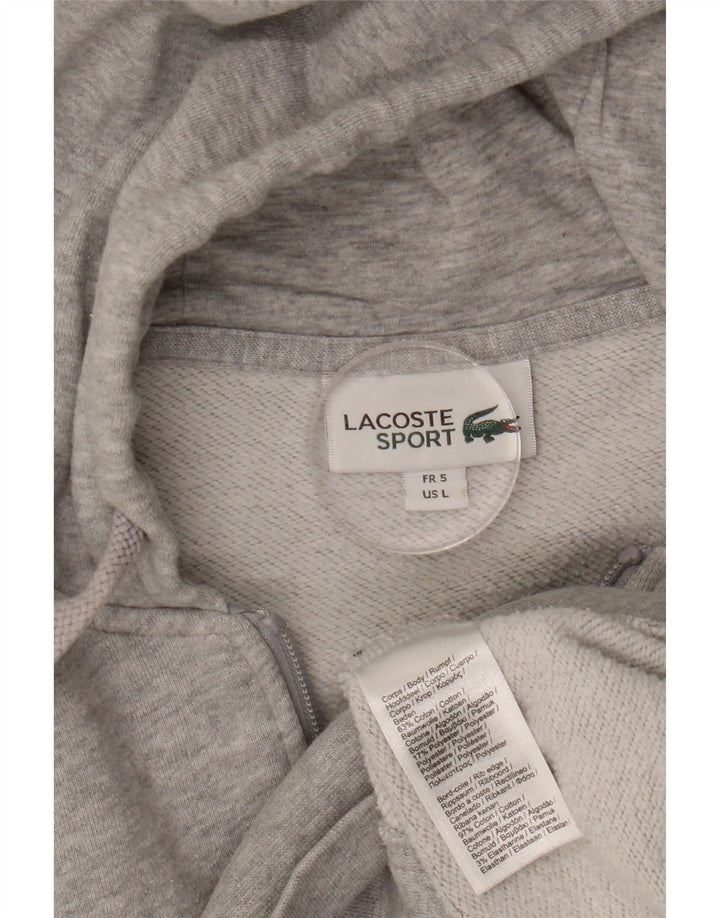 LACOSTE muški pulover s kapuljačom s patentnim zatvaračem, veličina 5, veliki sivi flekasti pamuk