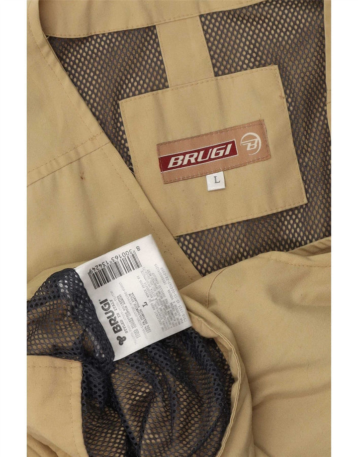 Brugi Mens Utility Gilet UK 40 Large kaki poliester