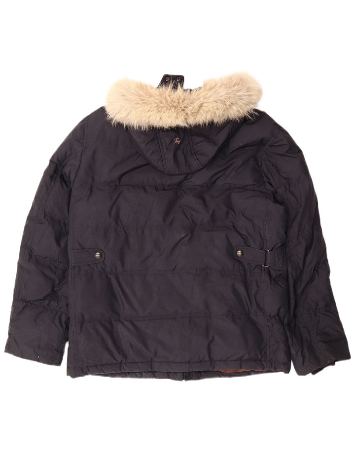 FAY muška podstavljena jakna s kapuljačom UK 40 veliki tamnoplavi poliester