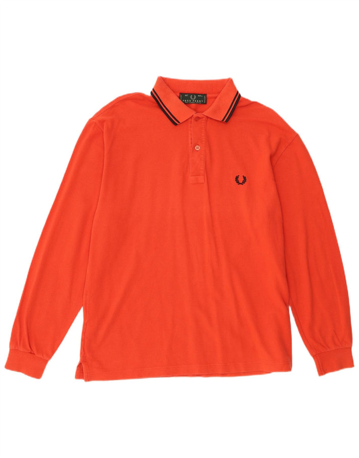 Fred Perry muška polo majica dugih rukava srednje narančasta pamučna