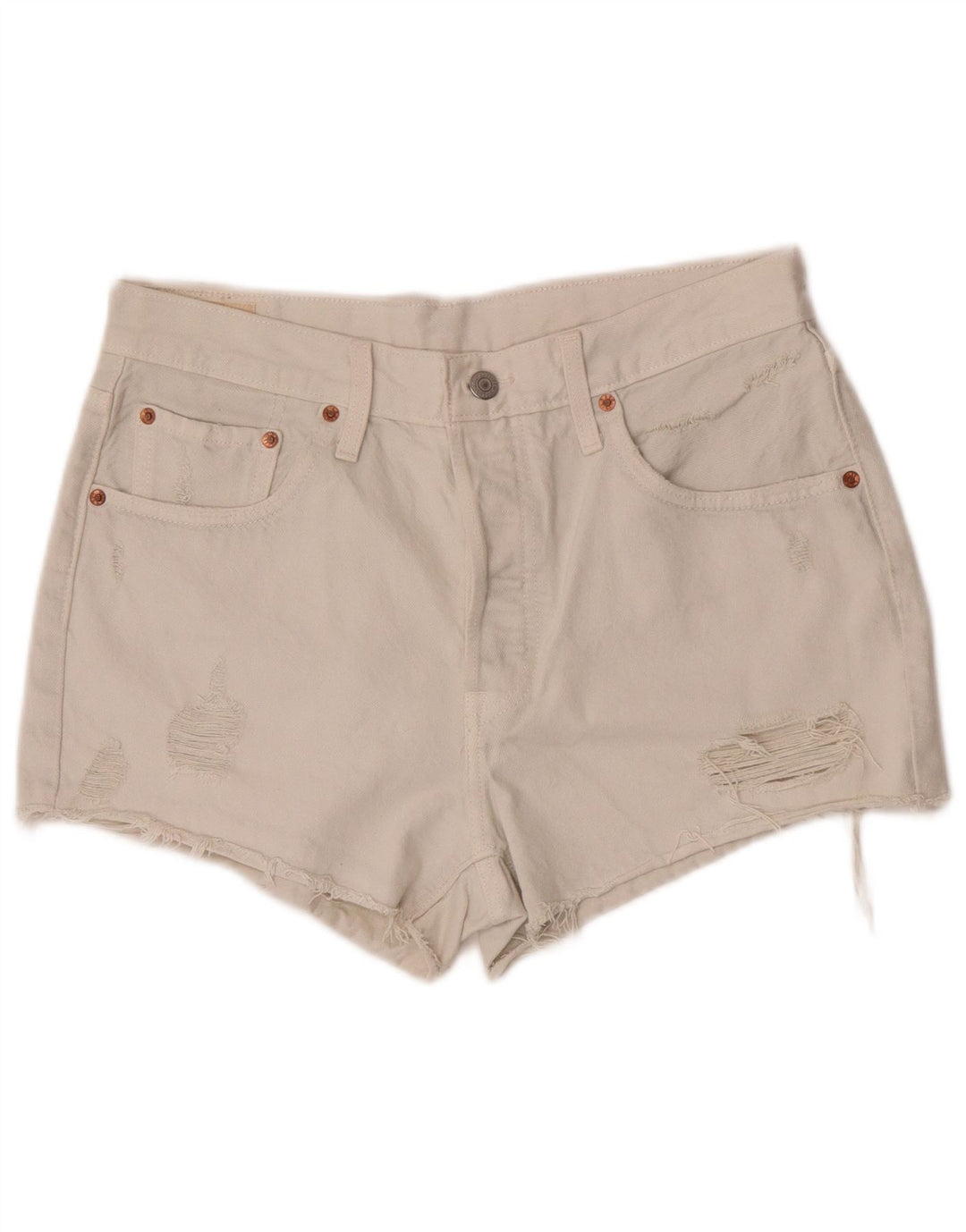 Levi's ženske 501 kratke traper kratke hlače W30 srednje bijele boje od pamuka