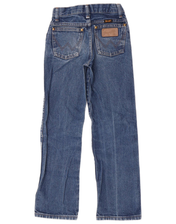 Wrangler Boys Distressed Straight Jeans 8-9 Years W22 L25 Blue Cotton