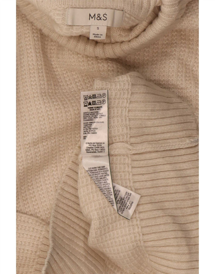 Marks & Spencer ženski pulover s rol izrezom UK 10 Mali bež poliester