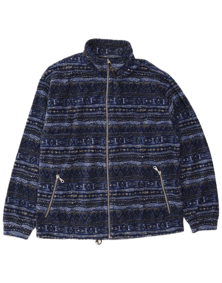 SALEWA muška polarlit jakna od flisa UK 40 velika tamnoplava geometrijska