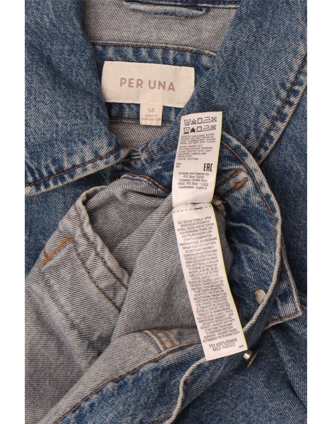 Marks & Spencer ženska Per Una traper jakna UK 14 Large Blue Cotton