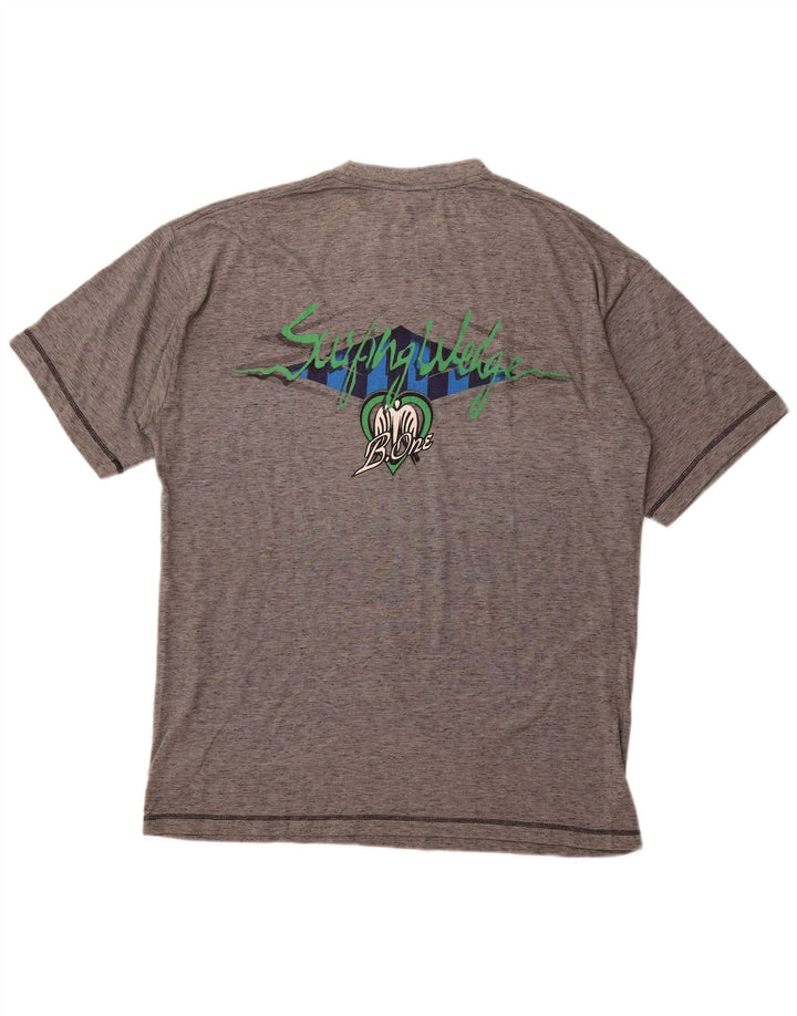 LOTTO muška majica kratkih rukava s grafičkim motivima UK 44/46 2XL sivi flekasti poliester