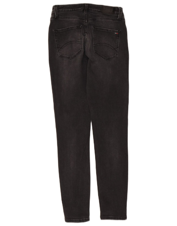 Ženske uske traperice visokog struka Tommy Hilfiger Santana W28 L30 crni pamuk