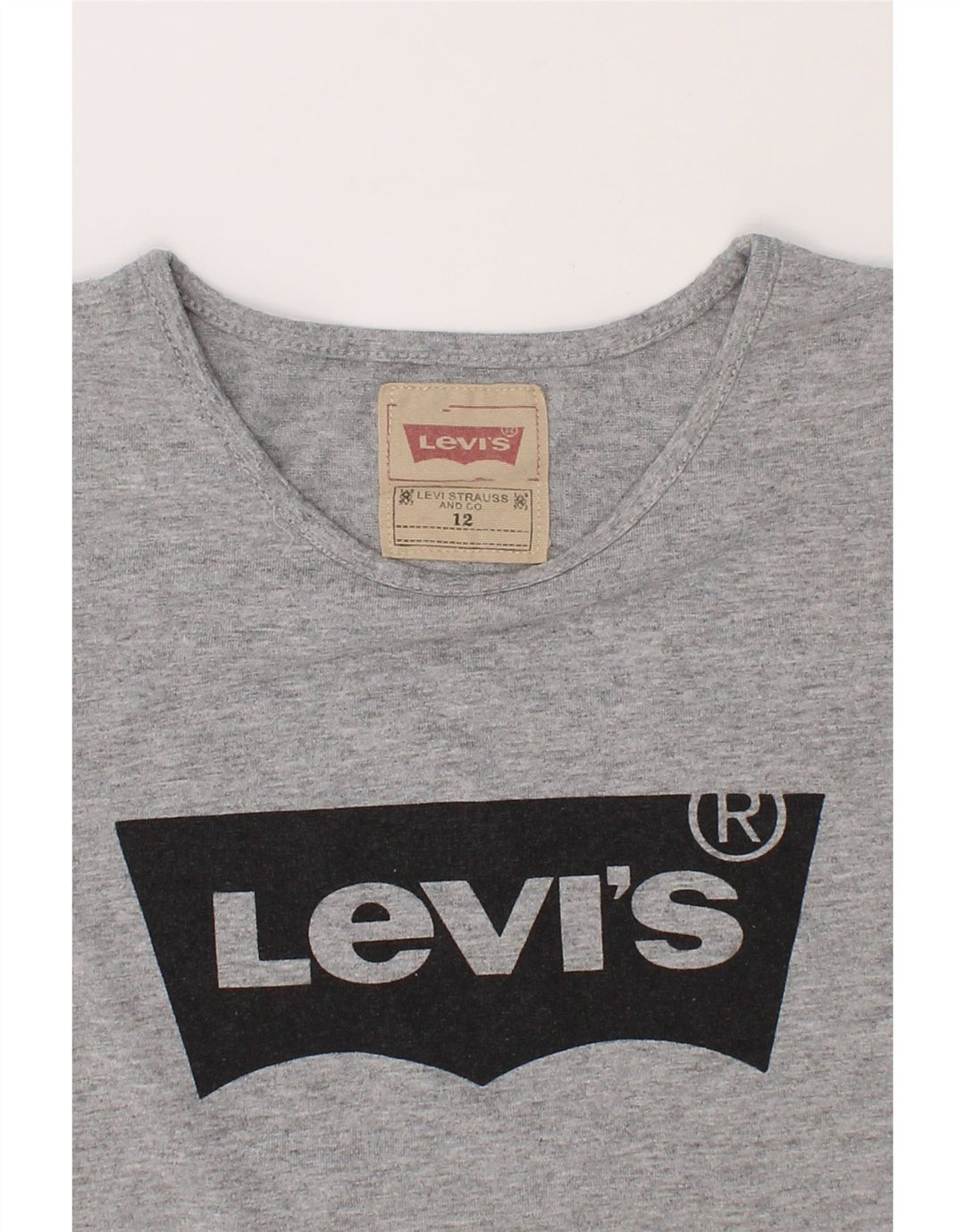 LEVI'S Girls Graphic T-Shirt Top 11-12 Years Grey Polyester Vintage Levi's and Second-Hand Levi's from Messina Hembry 