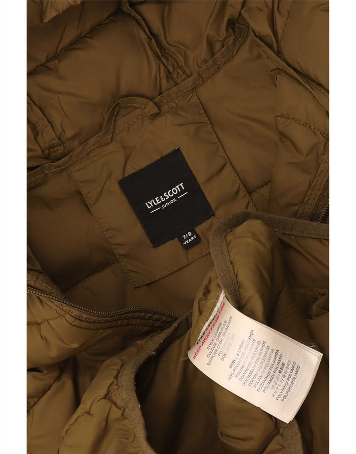 Podstavljena jakna s kapuljačom Lyle & Scott 7-8 godina od kaki poliamida