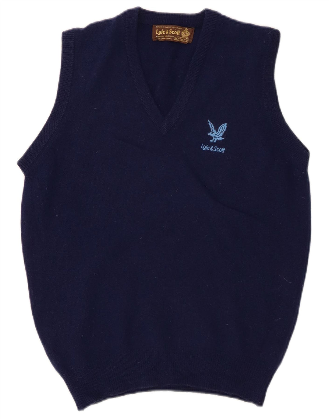 Lyle & Scott Muška majica bez rukava Mala tamnoplava janjeća vuna