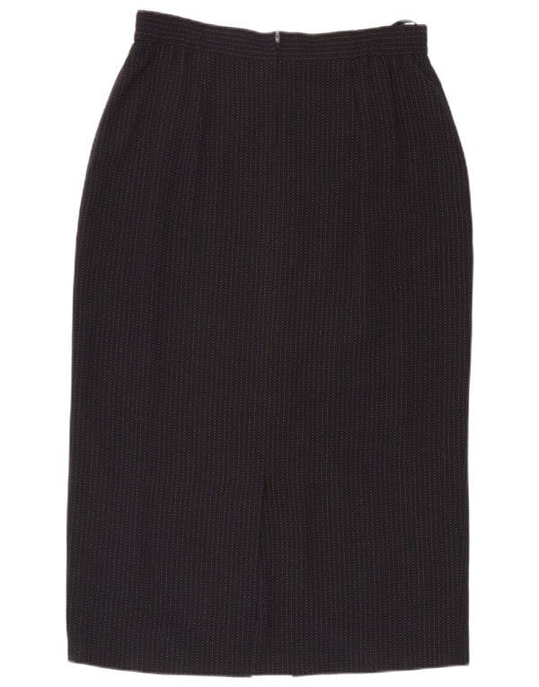 SAMOON Womens High Waist Pencil Skirt UK 18 XL W34 Navy Blue Pinstripe