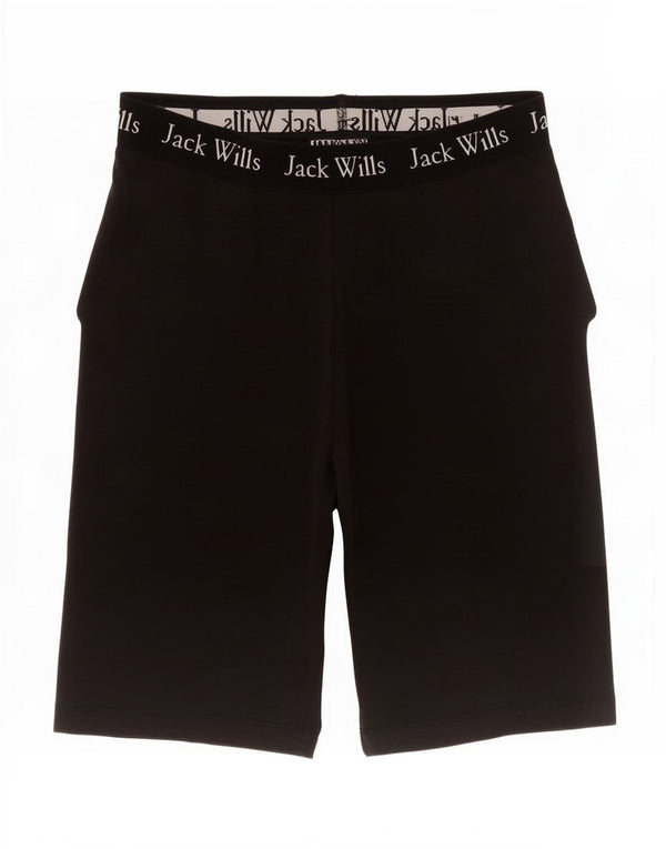 Jack Wills Ženske kratke sportske hlače s grafičkim motivima UK 8 Male crne pamučne