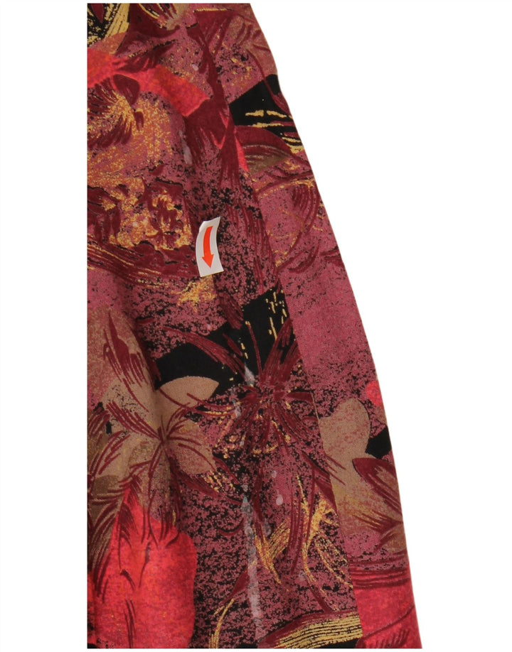 Vintage ženski dvodijelni komplet suknji UK 12 Srednji W27 Bordo cvjetni retro