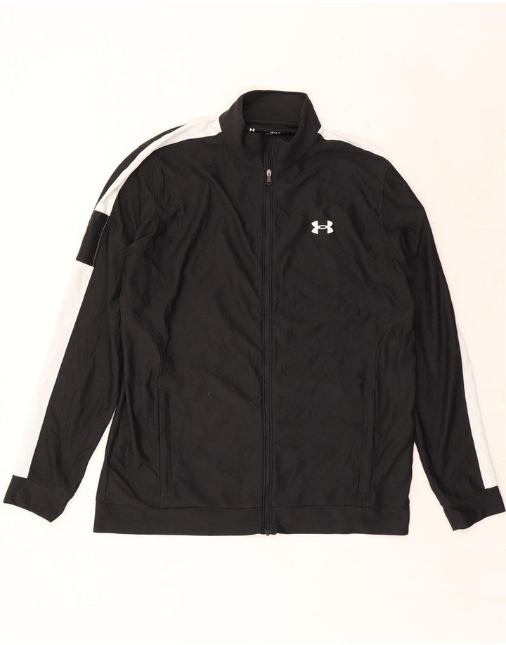 Under Armour muška pripijena gornja jakna trenirke velike crne boje