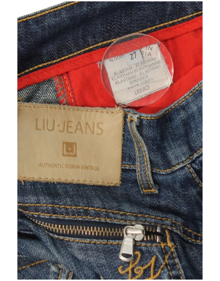 LIU JO Womens Distressed Slim Jeans  W27 L28 Blue Cotton